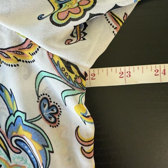 Jessica London Plus Size Sheer Boho Paisley Button Down Tunic 14W Artsy - Picture 16 of 16